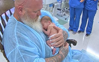 The Giant Biker Sat With the Baby Nobody Visited – Then a Nurse Noticed What Was Written on His Wrist